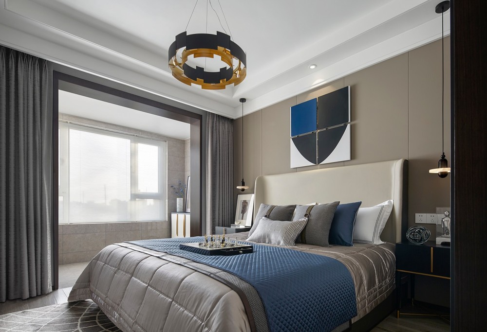 港式現(xiàn)代風(fēng)格室內(nèi)家裝案例效果圖-主臥 港式現(xiàn)代風(fēng)格室內(nèi)家裝案例效果圖-主臥