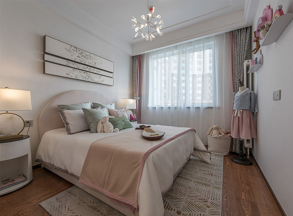 南寧華發(fā)國賓壹號三居144平米新中式風格室內(nèi)裝修案例-公主房 南寧華發(fā)國賓壹號三居144平米新中式風格室內(nèi)裝修案例-公主房