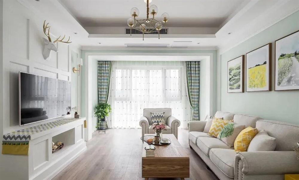 廣州市越秀星匯海珠灣田園風(fēng)格三居室裝修案例