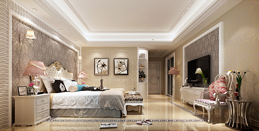 輕奢風(fēng)格室內(nèi)裝修效果圖-御景二期三居150平米-臥室 輕奢風(fēng)格室內(nèi)裝修效果圖-御景二期三居150平米-臥室