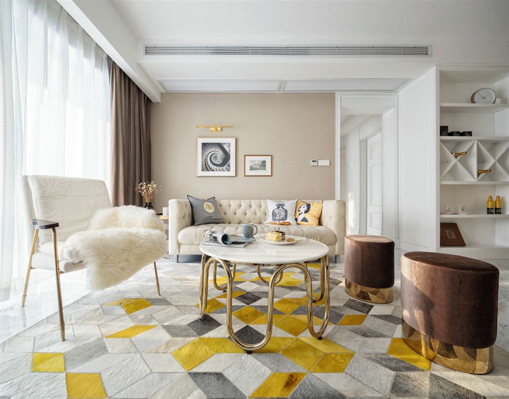 湛江市山湖海上城美式風(fēng)格三居室裝修案例