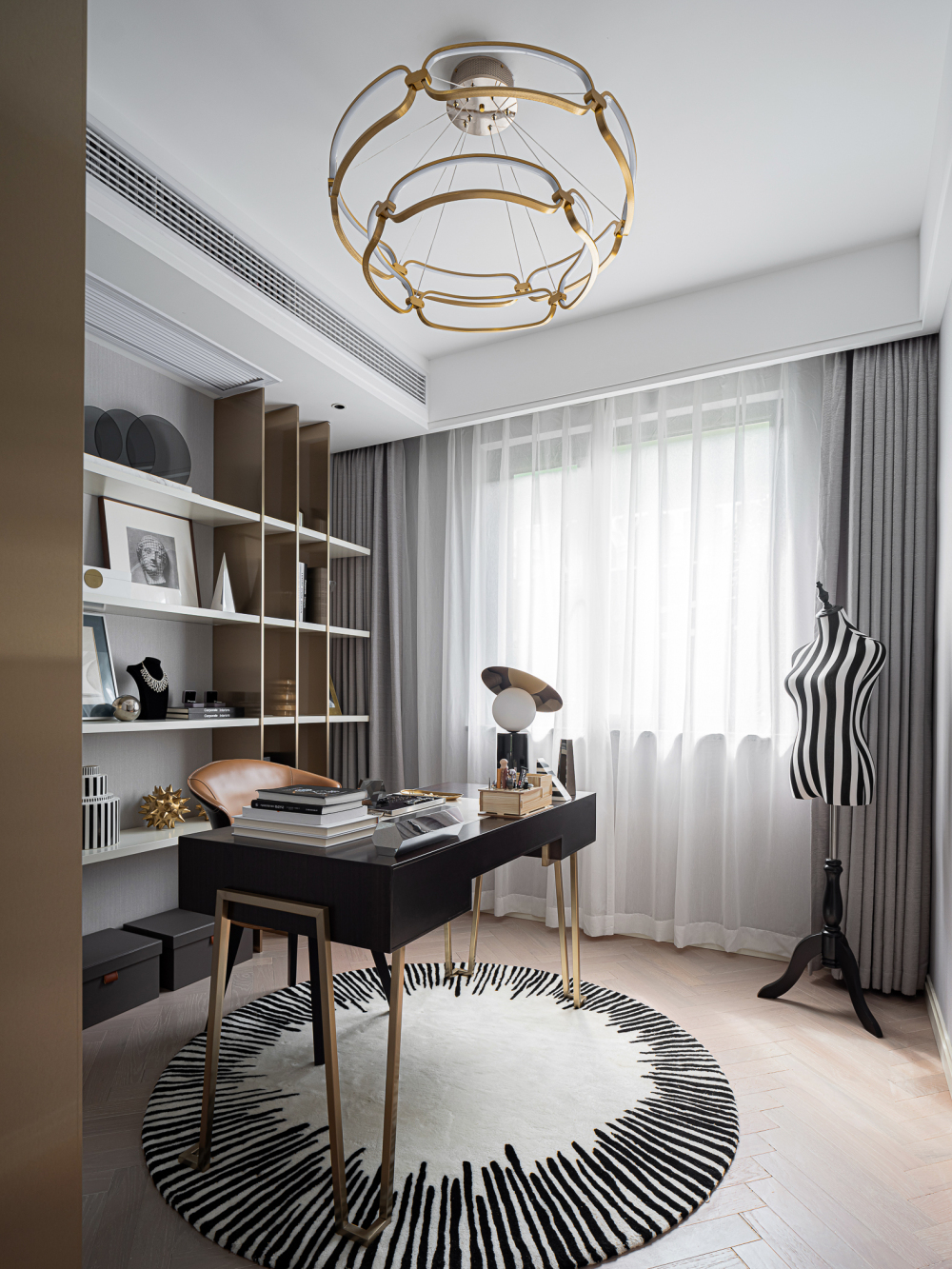 現(xiàn)代輕奢風(fēng)格室內(nèi)設(shè)計家裝案例-書房 現(xiàn)代輕奢風(fēng)格室內(nèi)設(shè)計家裝案例-書房