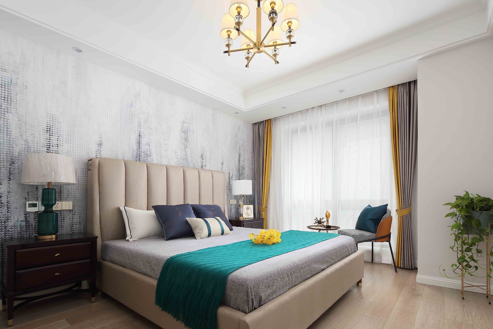 美式輕奢風格家裝設計室內(nèi)裝修效果圖-臥室 美式輕奢風格家裝設計室內(nèi)裝修效果圖-臥室