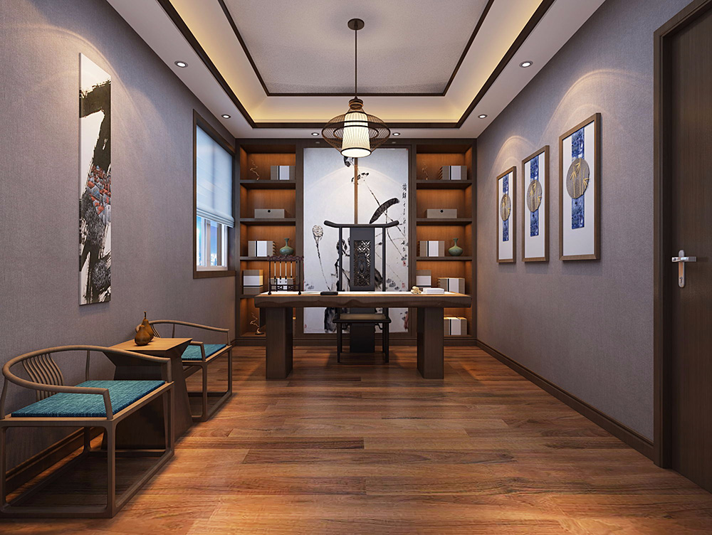 新中式風(fēng)格別墅裝修設(shè)計(jì)效果圖-東逸灣水漾林岸別墅410平米-別墅裝修設(shè)計(jì)書房 新中式風(fēng)格別墅裝修設(shè)計(jì)效果圖-東逸灣水漾林岸別墅410平米-別墅裝修設(shè)計(jì)書房