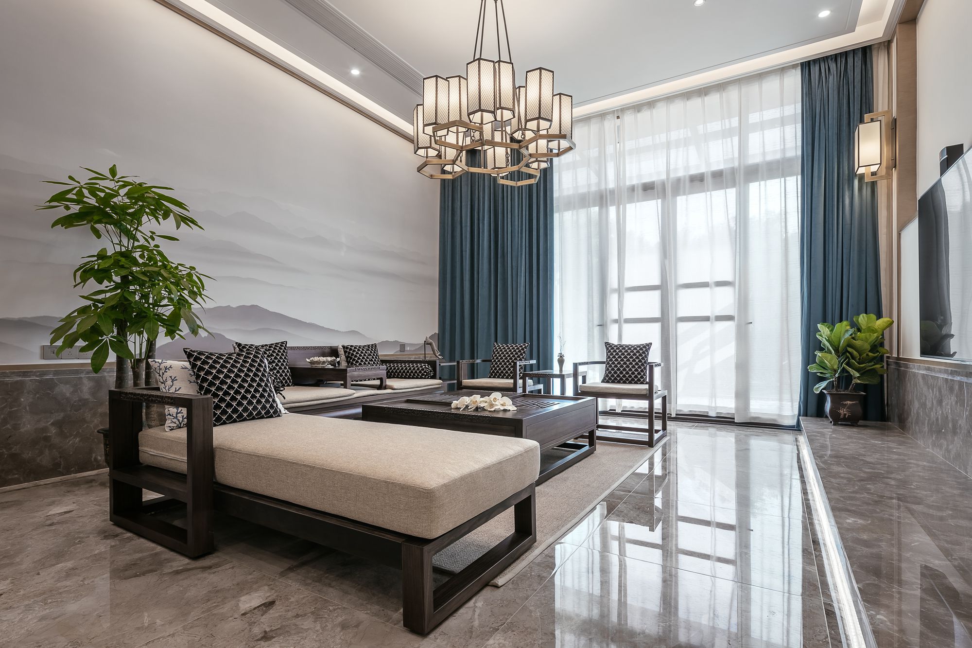 新中式風格室內設計家裝案例-客廳 新中式風格室內設計家裝案例-客廳