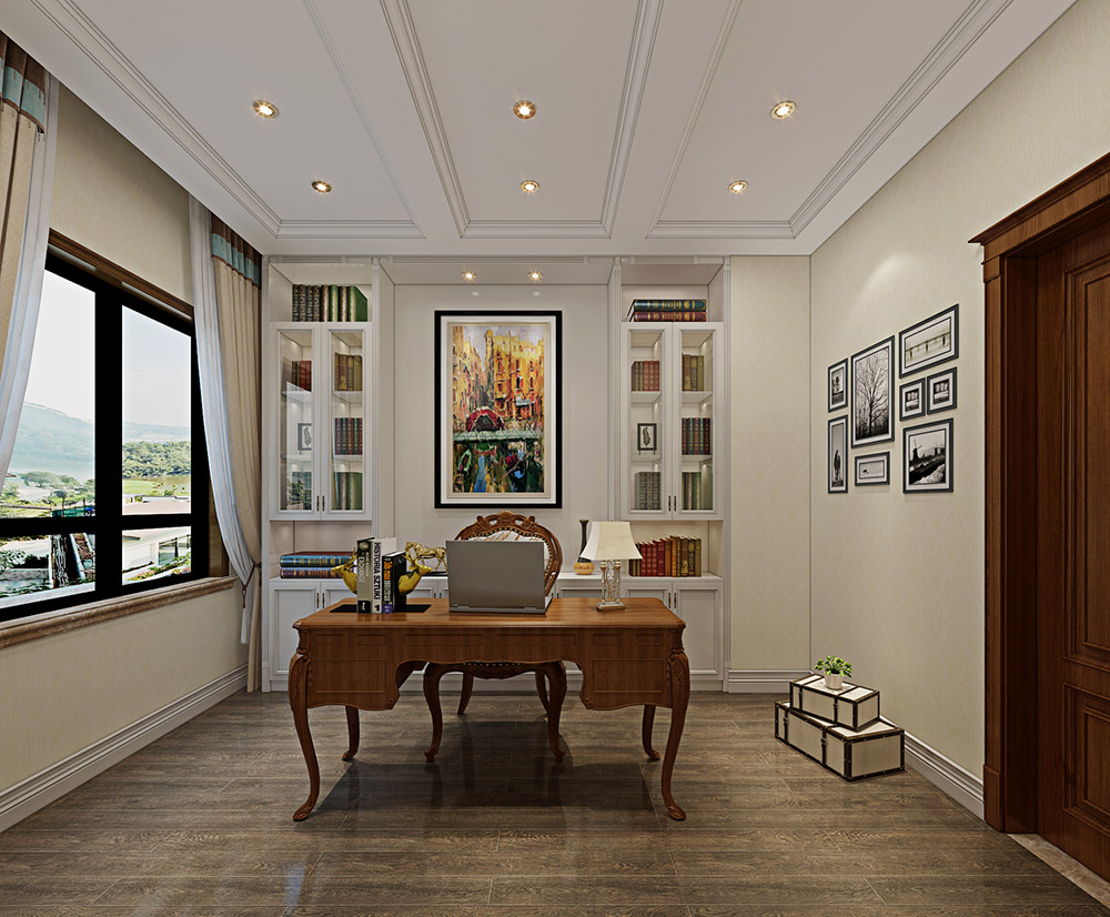 包頭小白河別墅320平米簡美風格裝修案例-書房 包頭小白河別墅320平米簡美風格裝修案例-書房