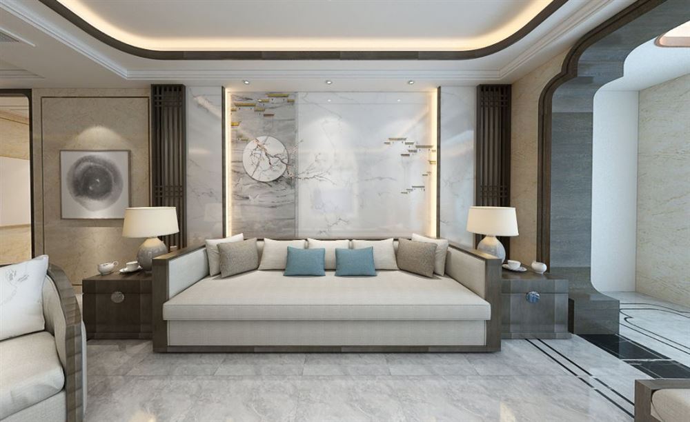 廣州市敏捷綠湖國際城新中式風格四居室裝修案例