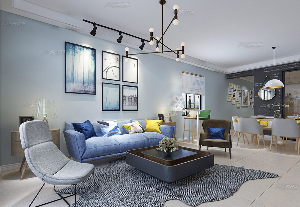 綠地璀璨天城三居135平米北歐風(fēng)格裝修案例-客廳 綠地璀璨天城三居135平米北歐風(fēng)格裝修案例-客廳