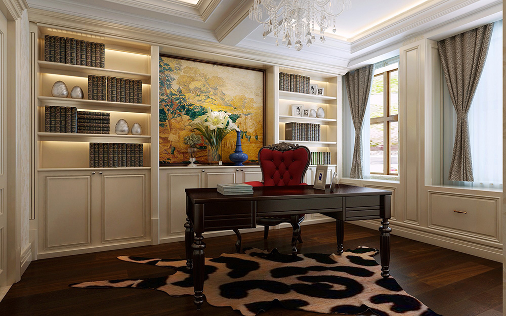 歐式風(fēng)格別墅裝修設(shè)計效果圖-龍光天瀛別墅430平米-別墅書房裝修設(shè)計 歐式風(fēng)格別墅裝修設(shè)計效果圖-龍光天瀛別墅430平米-別墅書房裝修設(shè)計
