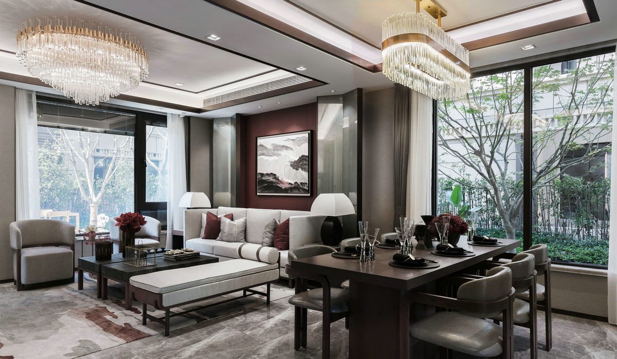 新中式風格別墅室內設計家裝案例-客廳 新中式風格別墅室內設計家裝案例-客廳