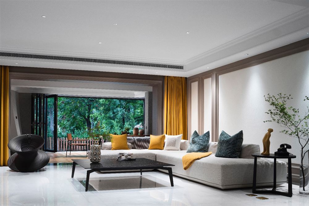 江門市御郡花園美式風(fēng)格三居室裝修案例