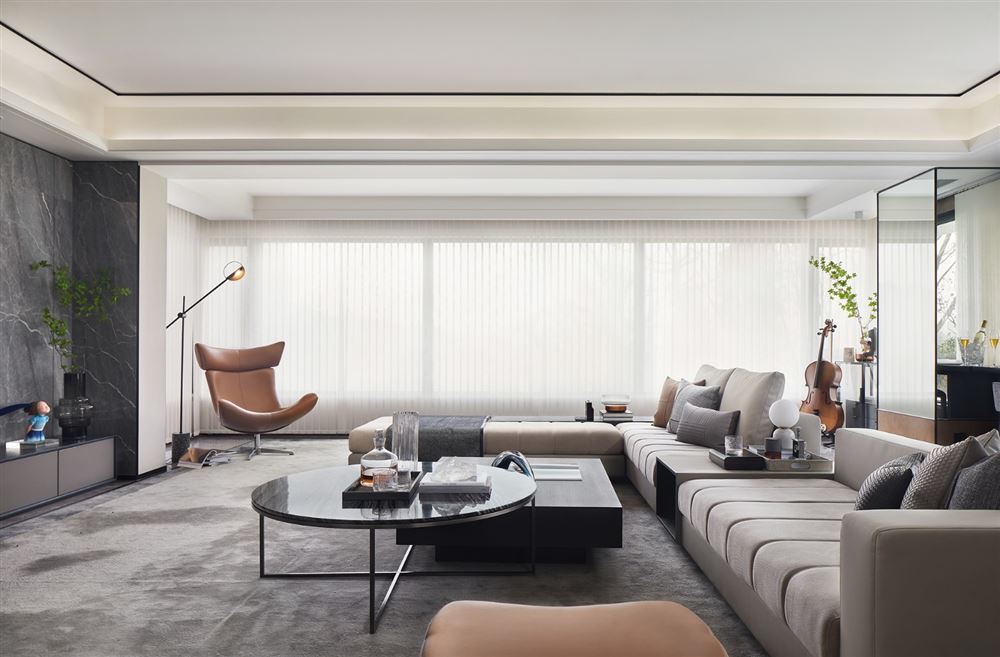 江門市保利大都會新中式風格四居室裝修案例