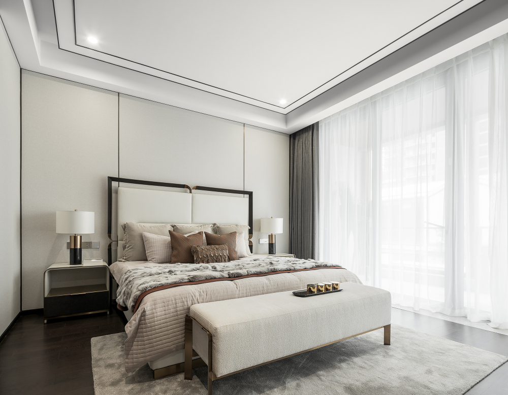 新中式風格室內(nèi)家裝案例效果圖-臥室 新中式風格室內(nèi)家裝案例效果圖-臥室