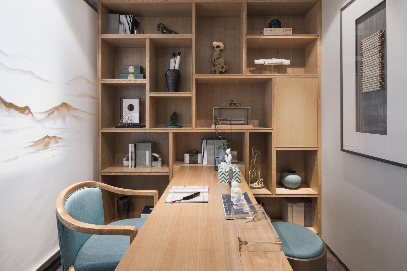 裝修案例新中式風(fēng)格室內(nèi)裝修效果圖-書(shū)房 裝修案例新中式風(fēng)格室內(nèi)裝修效果圖-書(shū)房