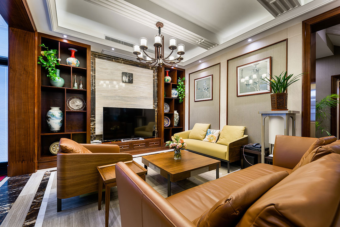 新中式風(fēng)格室內(nèi)設(shè)計(jì)家裝案例-客廳 新中式風(fēng)格室內(nèi)設(shè)計(jì)家裝案例-客廳