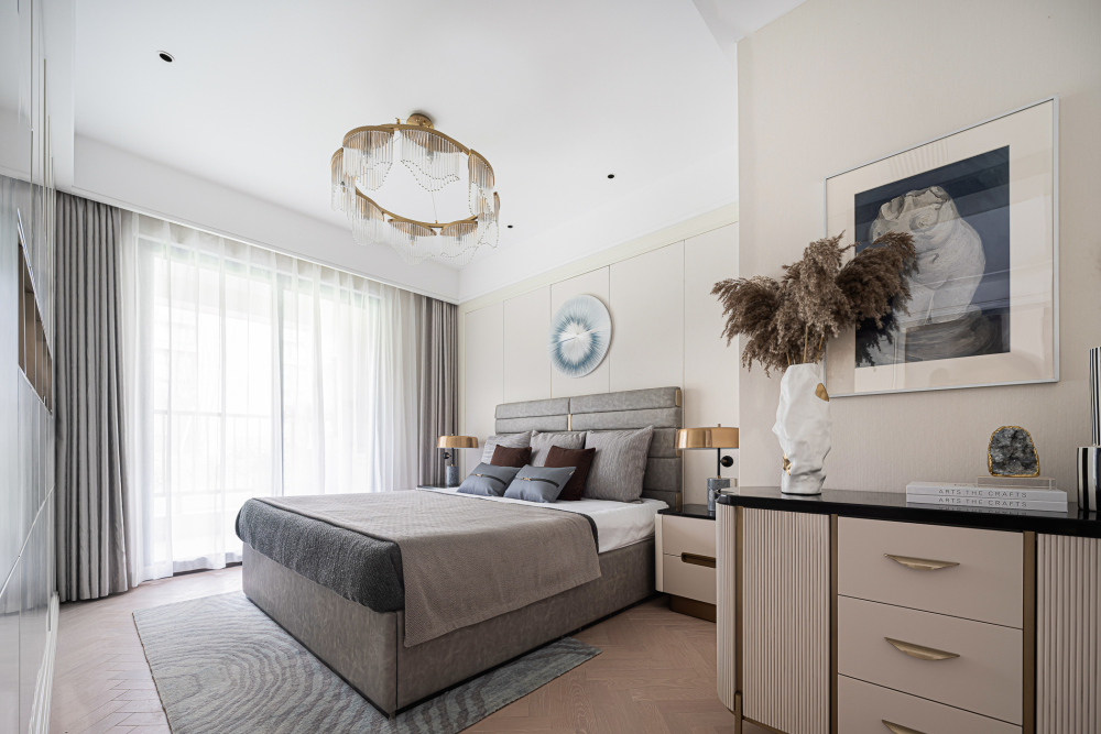 現(xiàn)代輕奢風(fēng)格室內(nèi)設(shè)計家裝案例-次臥 現(xiàn)代輕奢風(fēng)格室內(nèi)設(shè)計家裝案例-次臥