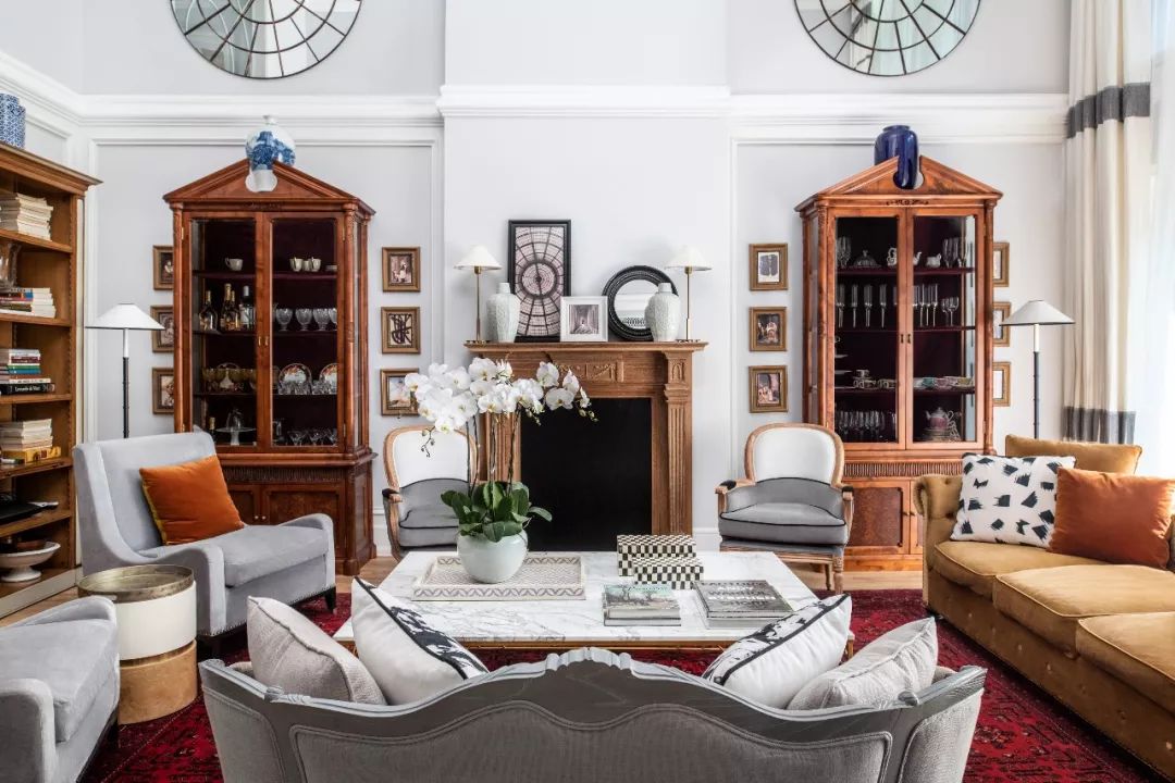 法式輕奢風格{家裝設計別墅裝修效果圖-客廳 法式輕奢風格{家裝設計別墅裝修效果圖-客廳