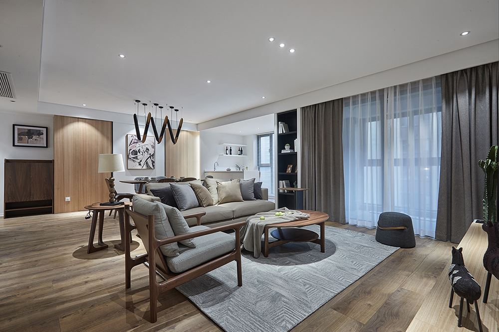 南寧市華發(fā)國賓壹號輕奢風(fēng)格三居室裝修案例