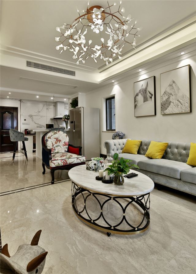 江門(mén)市碧桂園濱江壹號(hào)美式風(fēng)格三居室裝修案例