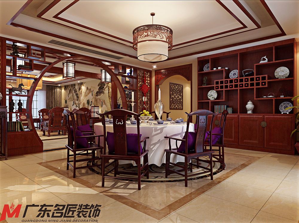 青島市萬科生態(tài)城新古典風格四居室裝修案例