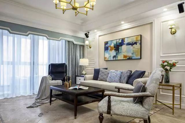 佛山市美的鷺湖森林度假區(qū)美式風(fēng)格三居室裝修案例