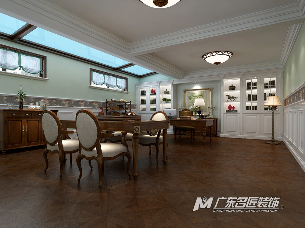 九號別墅410平米美式鄉(xiāng)村風格裝修案例-書房 九號別墅410平米美式鄉(xiāng)村風格裝修案例-書房