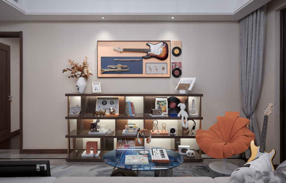 北歐輕奢風(fēng)格室內(nèi)設(shè)計家裝案例-客廳背景墻 北歐輕奢風(fēng)格室內(nèi)設(shè)計家裝案例-客廳背景墻