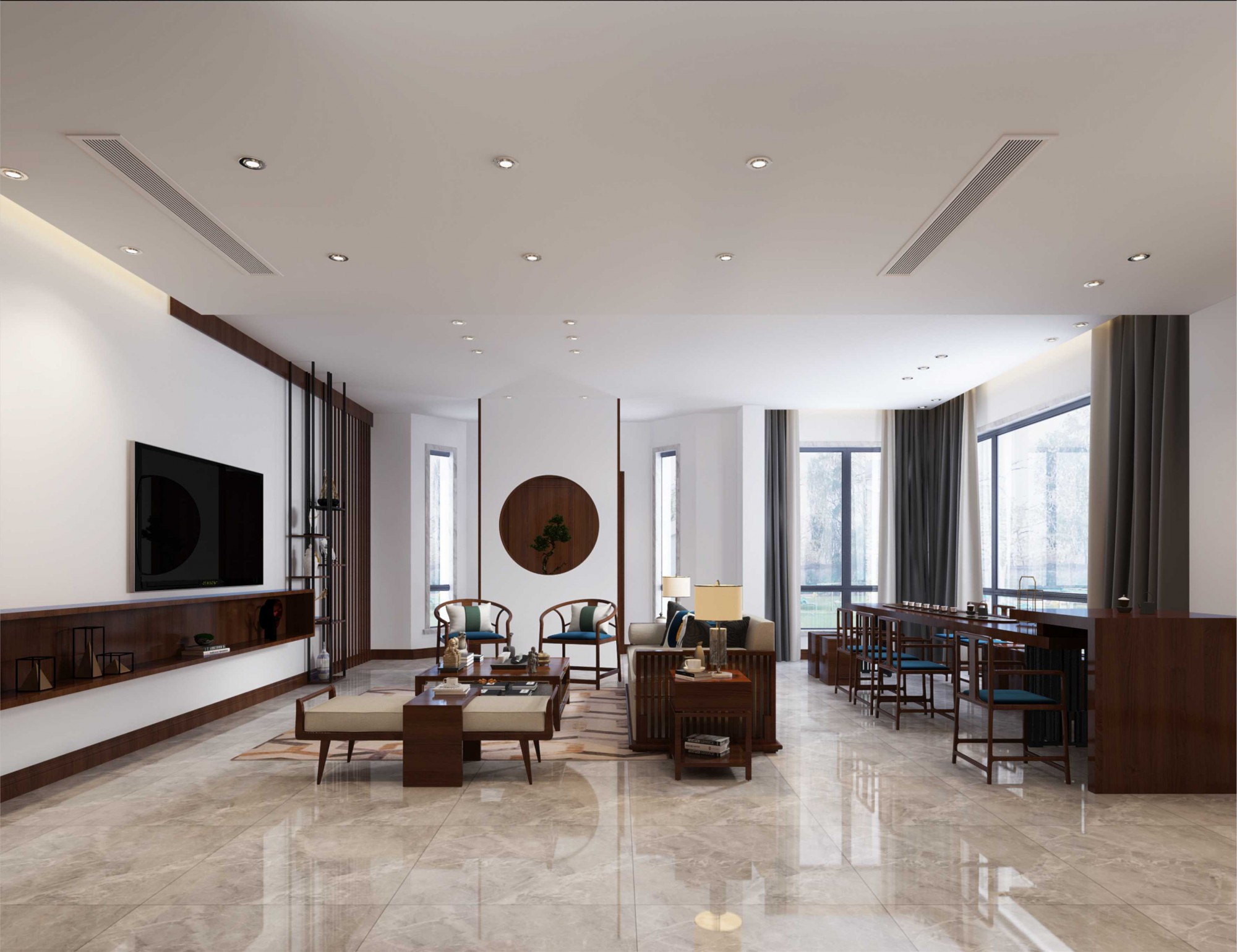 常州市紅梅新村新中式風(fēng)格別墅裝修案例