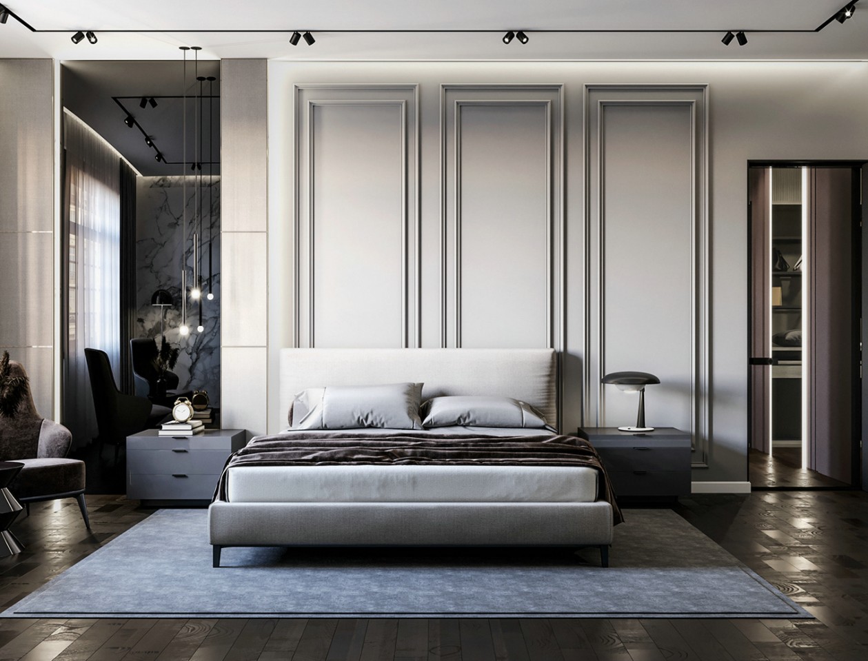 現(xiàn)代極簡(jiǎn)風(fēng)格家裝設(shè)計(jì)室內(nèi)裝修效果圖-臥室 現(xiàn)代極簡(jiǎn)風(fēng)格家裝設(shè)計(jì)室內(nèi)裝修效果圖-臥室