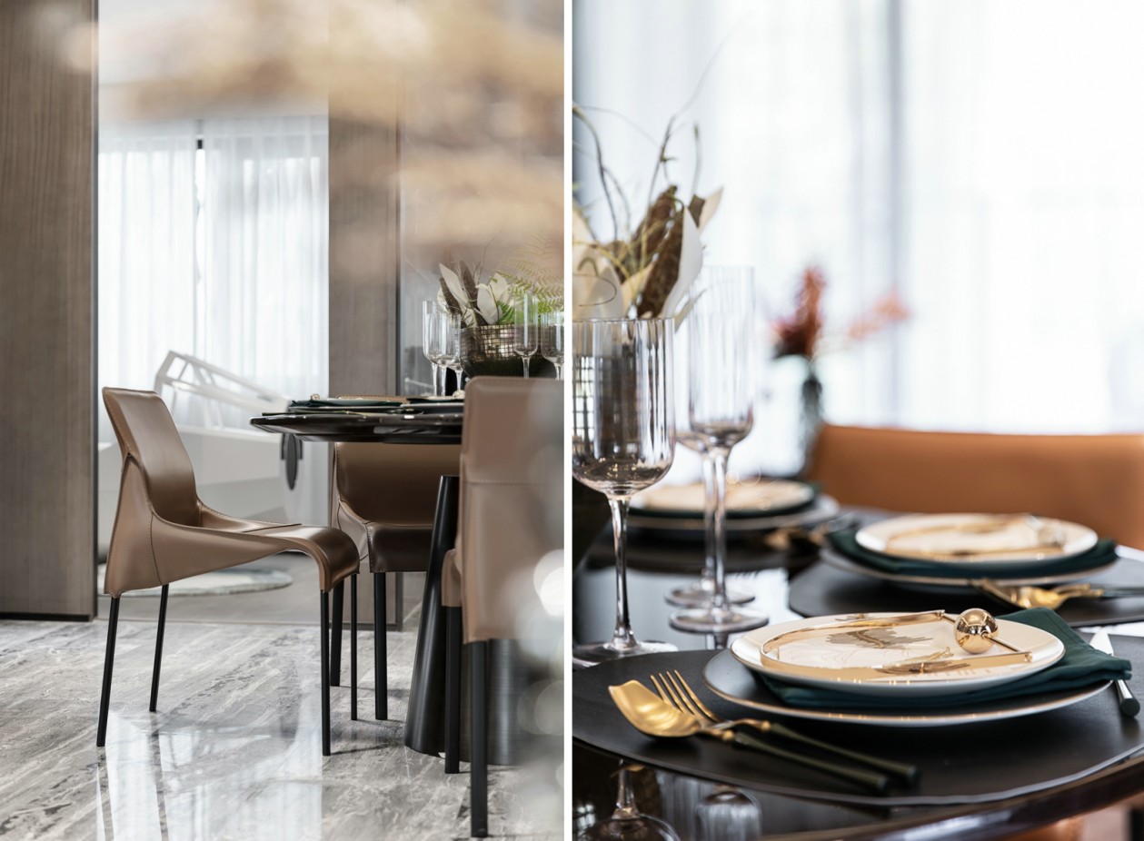 現(xiàn)代輕奢風(fēng)格室內(nèi)設(shè)計(jì)家裝案例-餐廳餐桌 現(xiàn)代輕奢風(fēng)格室內(nèi)設(shè)計(jì)家裝案例-餐廳餐桌