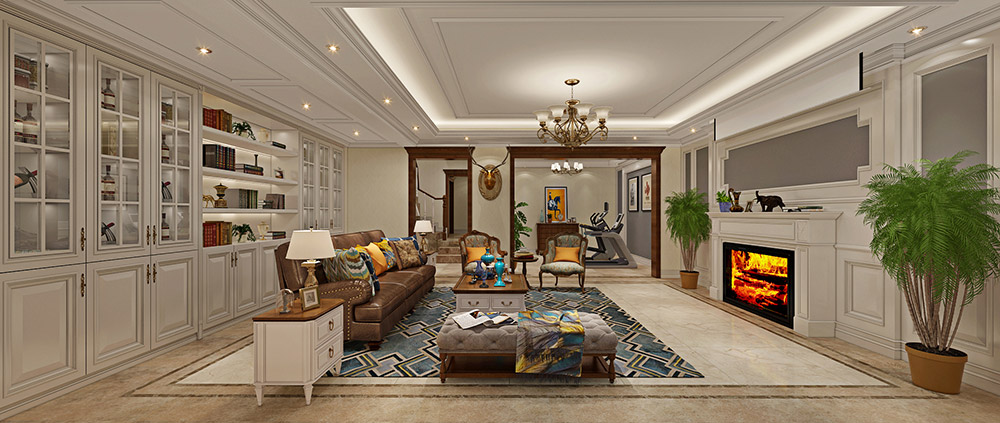 包頭小白河別墅320平米簡美風格裝修案例-二樓客廳 包頭小白河別墅320平米簡美風格裝修案例-二樓客廳