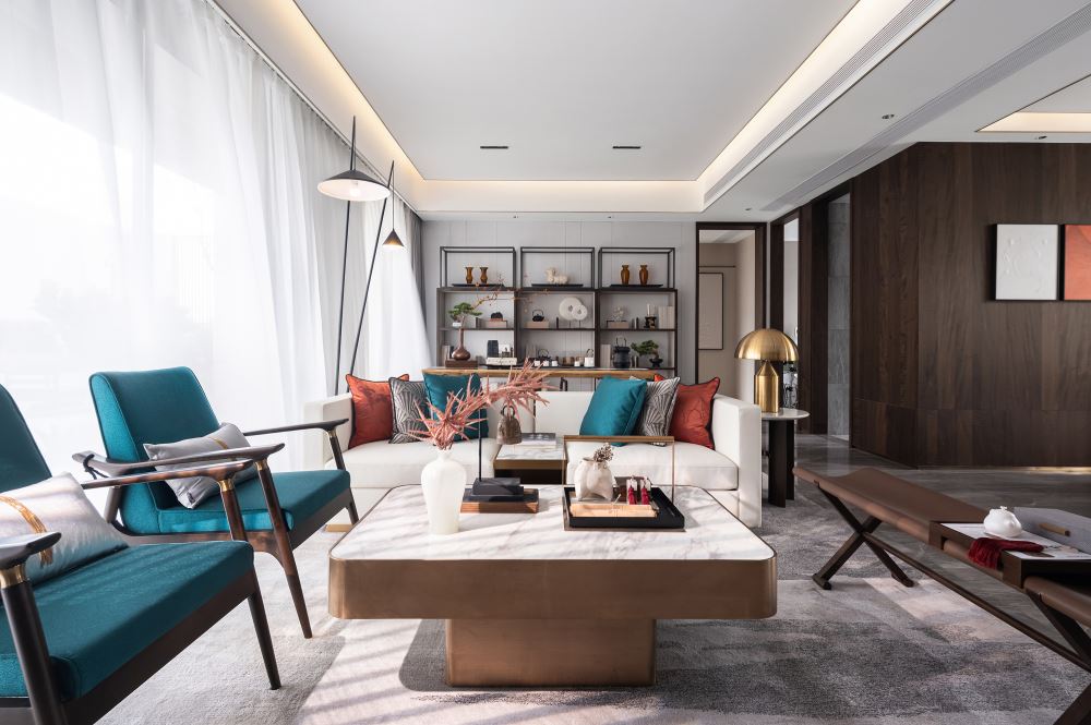 楚雄彝族自治州龍祥小區(qū)新中式風(fēng)格四居室裝修案例