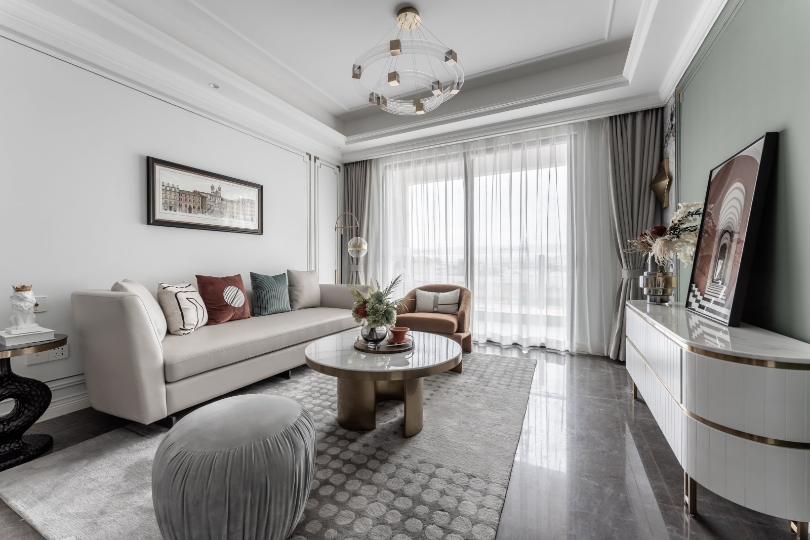 簡歐輕奢風(fēng)格室內(nèi)設(shè)計(jì)家裝案例-客廳 簡歐輕奢風(fēng)格室內(nèi)設(shè)計(jì)家裝案例-客廳