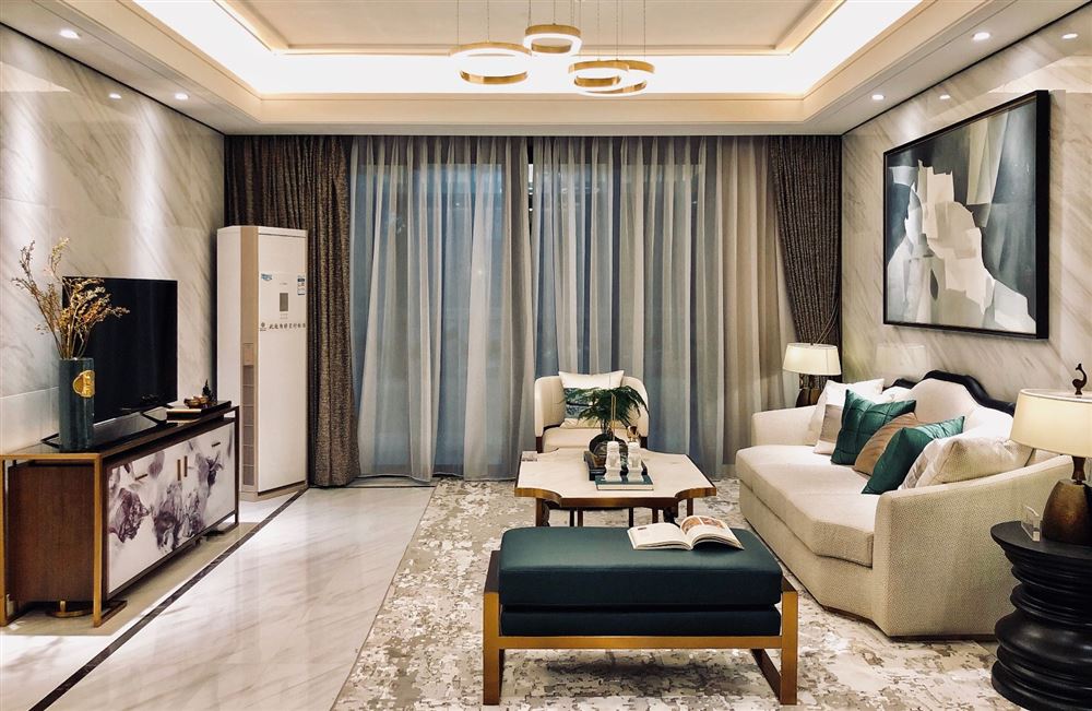 江門市駿凱豪庭新中式風(fēng)格三居室裝修案例