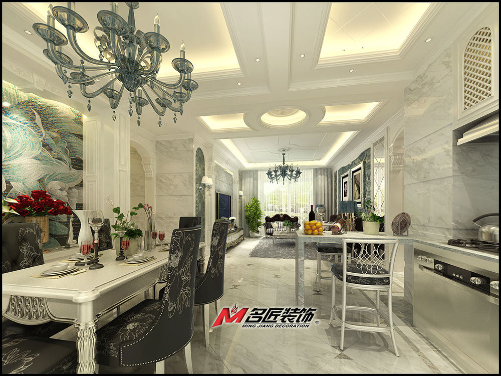 簡(jiǎn)歐風(fēng)格室內(nèi)裝修效果圖-時(shí)代水岸三居111平米-室內(nèi)餐廳裝修設(shè)計(jì) 簡(jiǎn)歐風(fēng)格室內(nèi)裝修效果圖-時(shí)代水岸三居111平米-室內(nèi)餐廳裝修設(shè)計(jì)