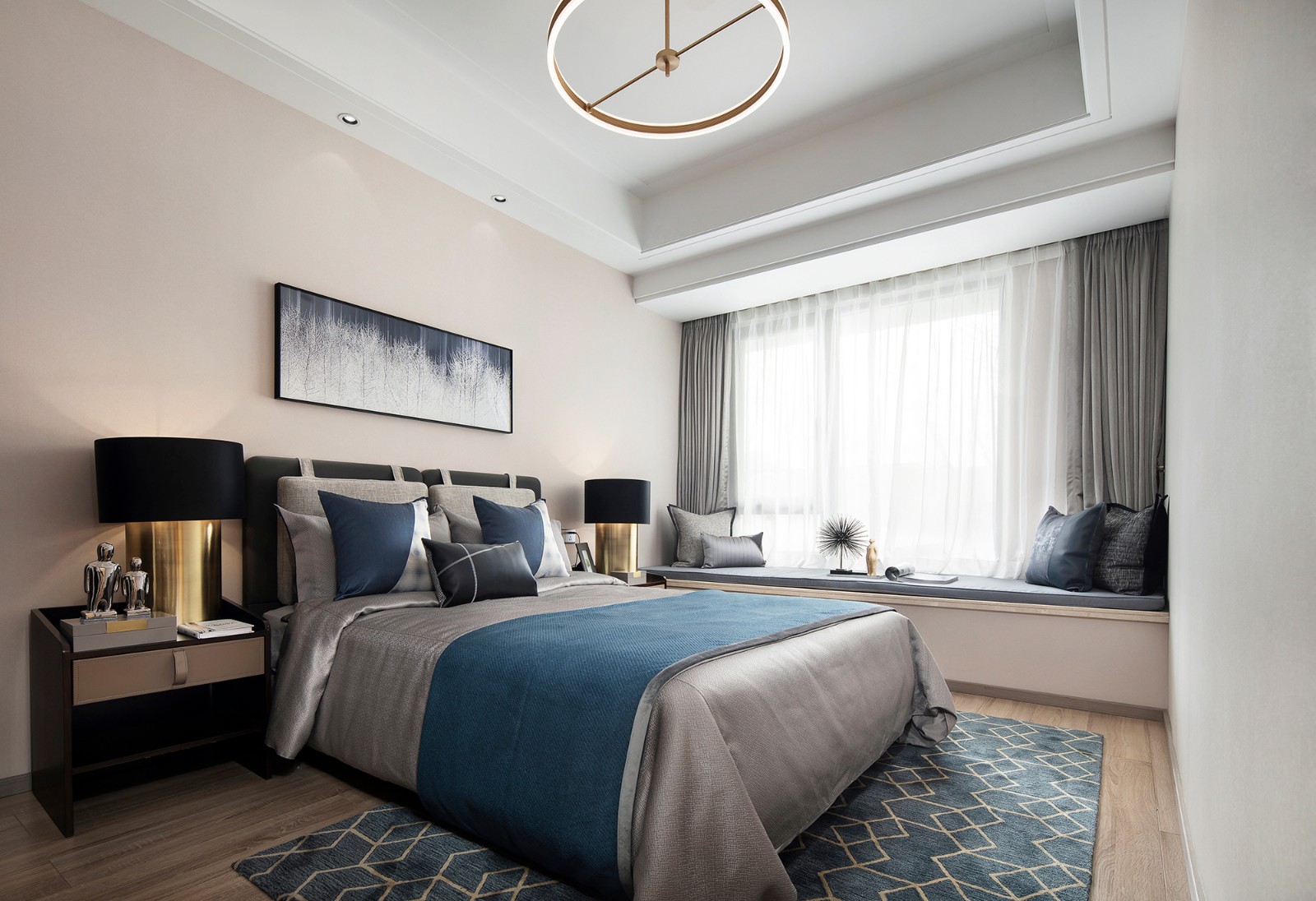 現(xiàn)代輕奢風(fēng)格室內(nèi)家裝案例效果圖-主臥 現(xiàn)代輕奢風(fēng)格室內(nèi)家裝案例效果圖-主臥