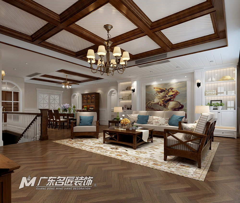 九號別墅410平米美式鄉(xiāng)村風格裝修案例-二樓客廳 九號別墅410平米美式鄉(xiāng)村風格裝修案例-二樓客廳