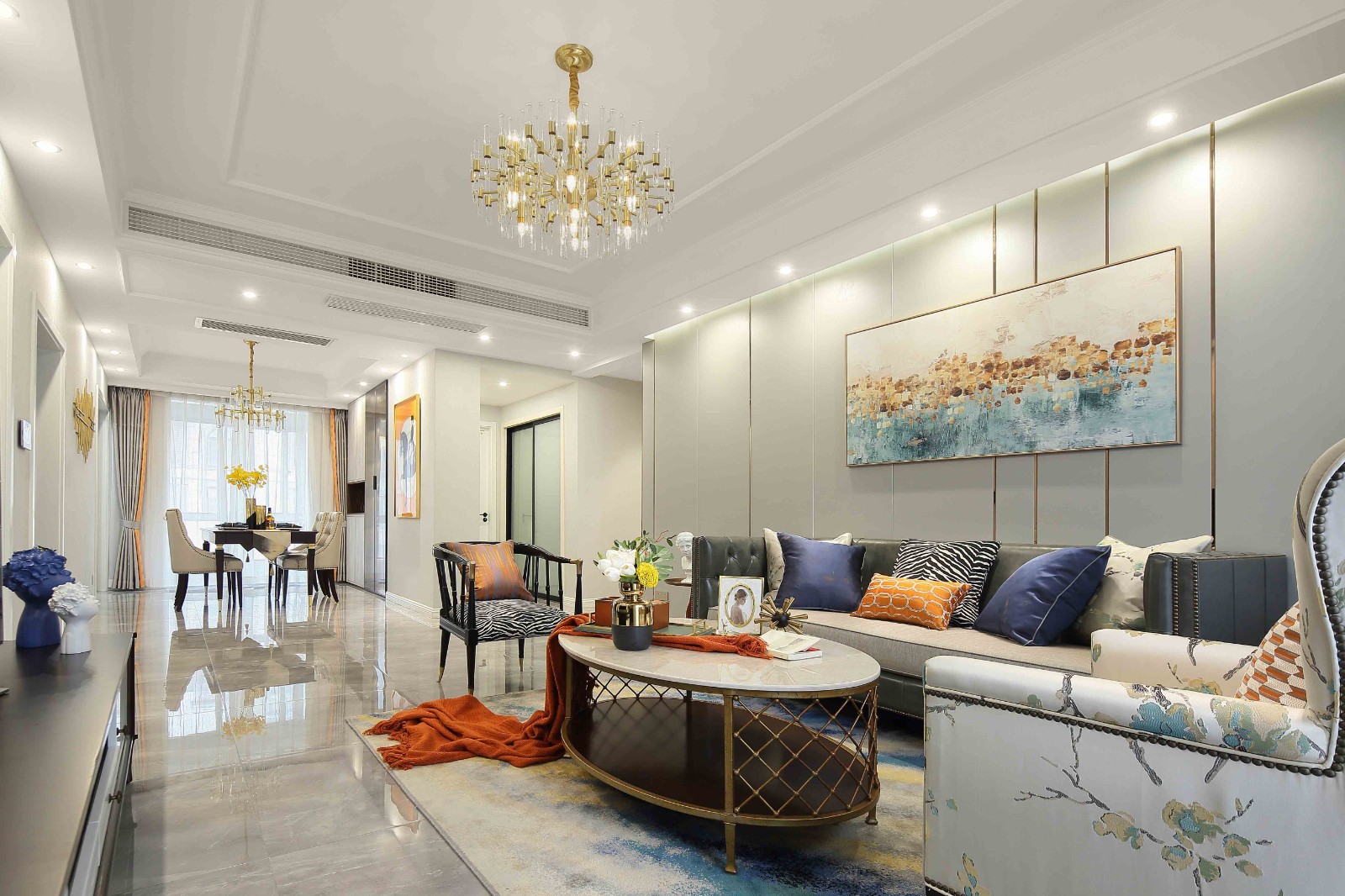 美式輕奢風格家裝設計室內(nèi)裝修效果圖-客餐廳 美式輕奢風格家裝設計室內(nèi)裝修效果圖-客餐廳