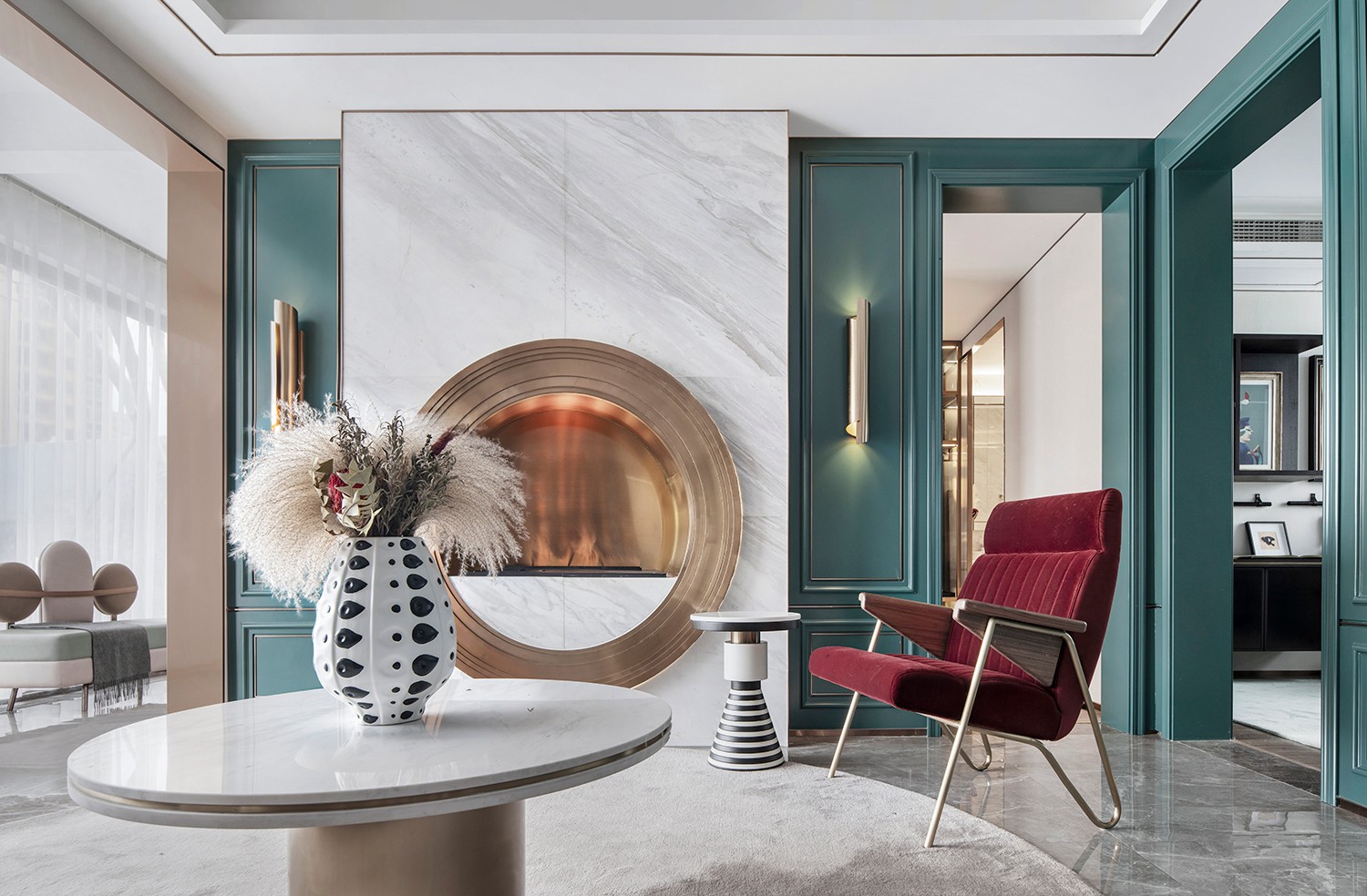 莫蘭迪輕奢風(fēng)格室內(nèi)設(shè)計家裝案例-客廳茶幾 莫蘭迪輕奢風(fēng)格室內(nèi)設(shè)計家裝案例-客廳茶幾