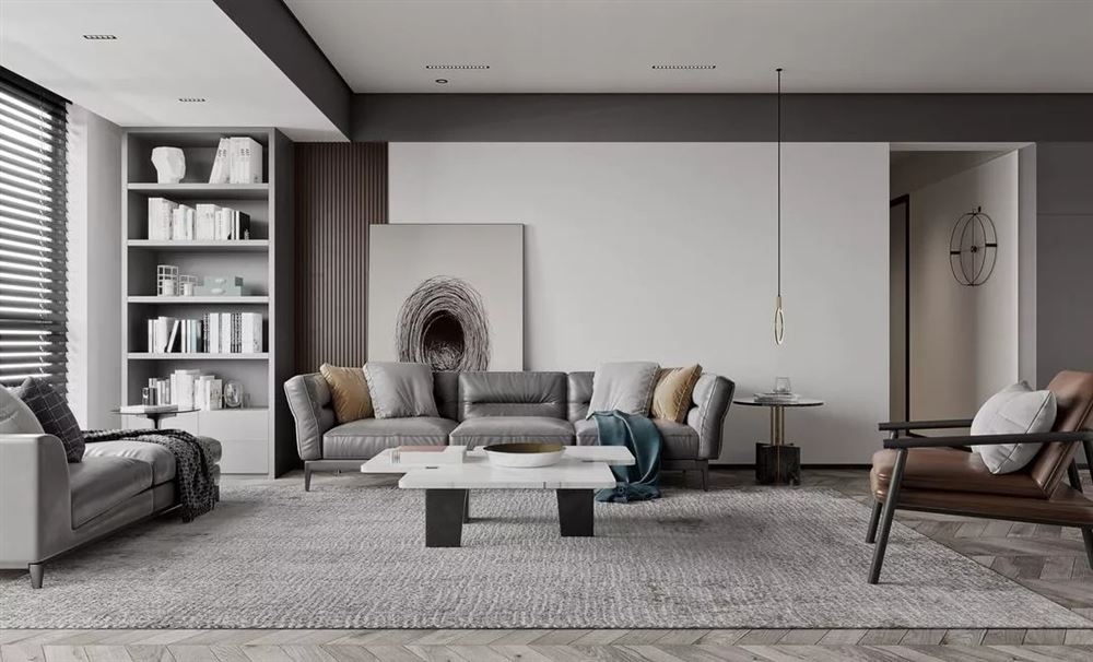 佛山市綠地熙江廣場現(xiàn)代簡約風格三居室裝修案例