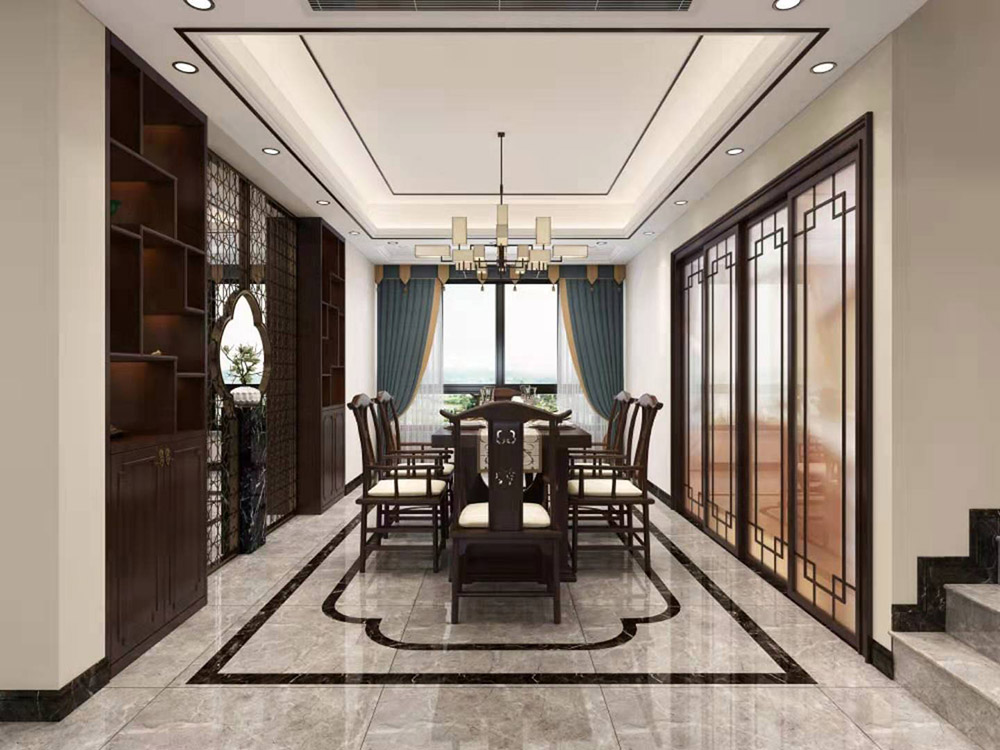東岸桂園五居190平米-新中式風(fēng)格裝修案例-餐廳 東岸桂園五居190平米-新中式風(fēng)格裝修案例-餐廳