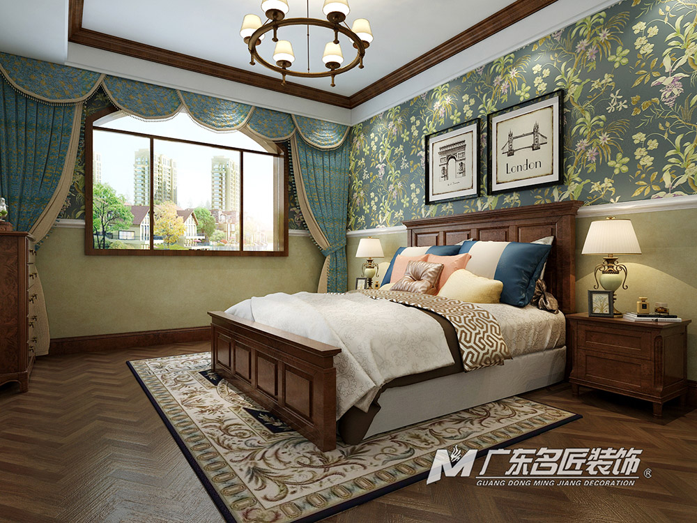 九號別墅410平米美式鄉(xiāng)村風格裝修案例-主臥 九號別墅410平米美式鄉(xiāng)村風格裝修案例-主臥
