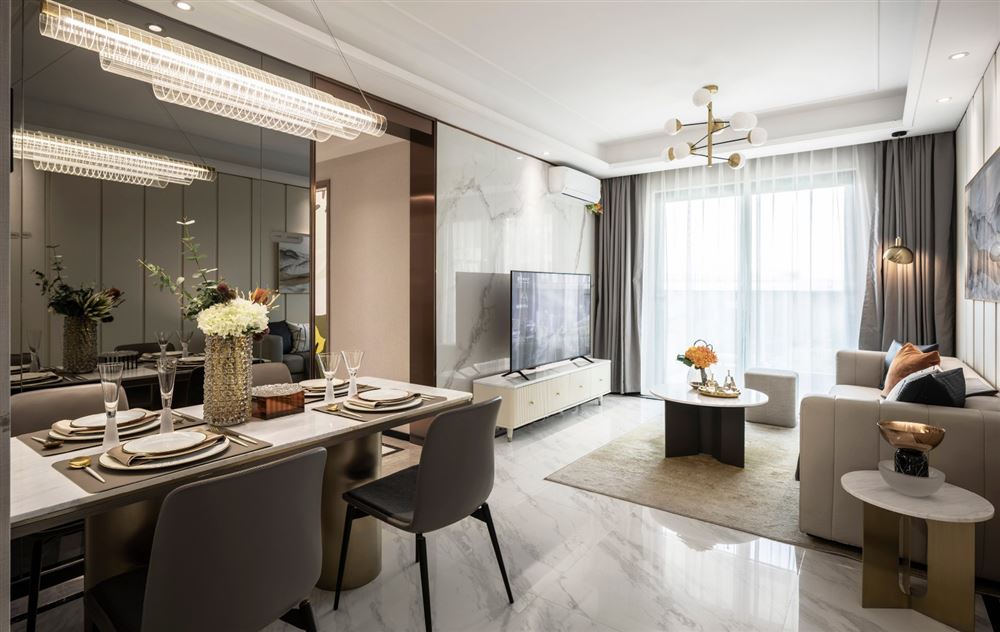 佛山市方直·瓏湖灣現(xiàn)代簡約風(fēng)格三居室裝修案例