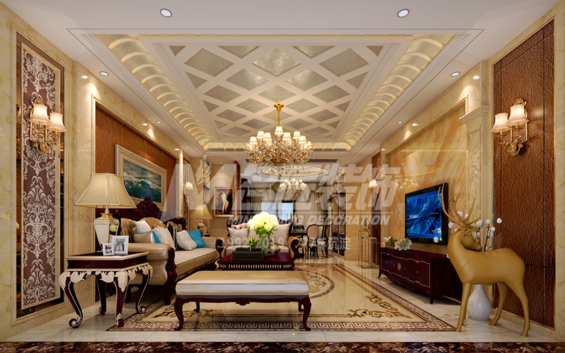 桂花洲三居120平米美式鄉(xiāng)村風(fēng)格裝修案例-客廳 桂花洲三居120平米美式鄉(xiāng)村風(fēng)格裝修案例-客廳