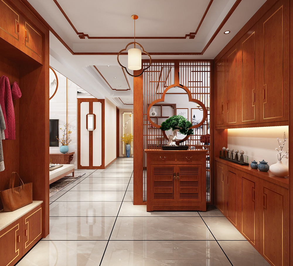裝修公司新中式風(fēng)格復(fù)式裝修效果圖-玄關(guān) 裝修公司新中式風(fēng)格復(fù)式裝修效果圖-玄關(guān)