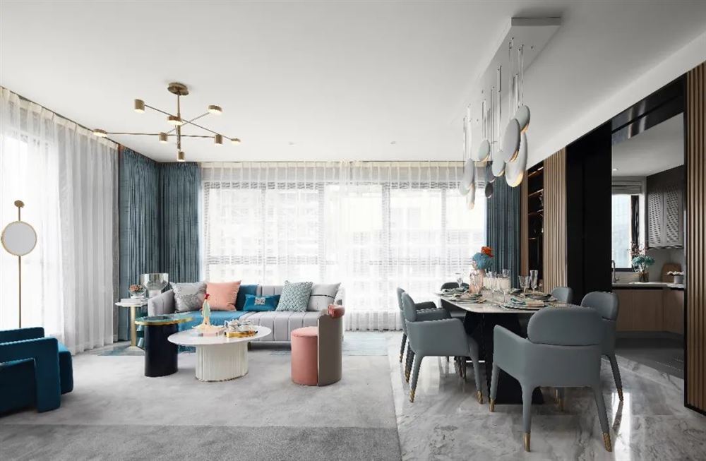 臺州市半島名苑輕奢風(fēng)格三居室裝修案例