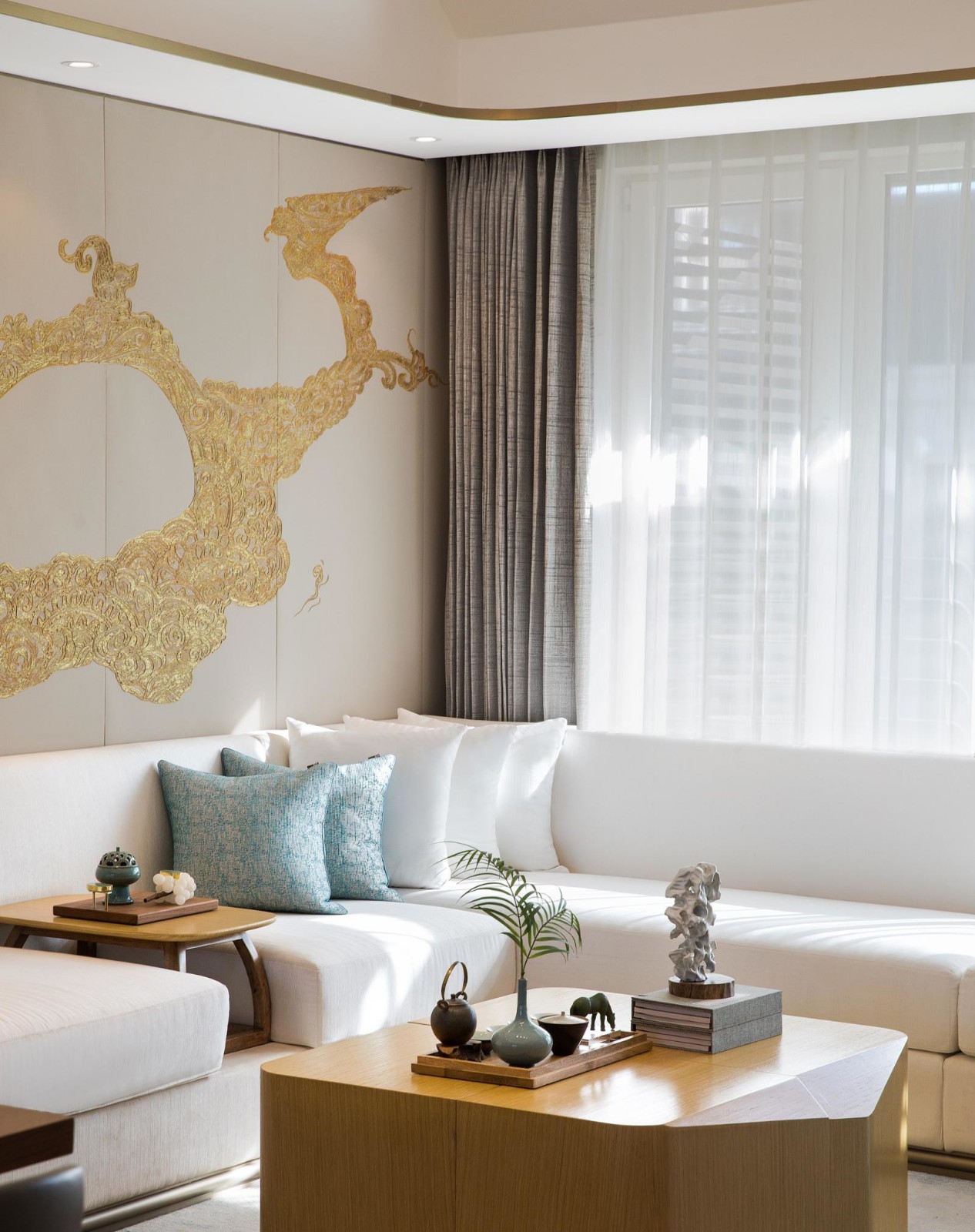 裝修案例新中式風(fēng)格室內(nèi)裝修效果圖-客廳茶幾 裝修案例新中式風(fēng)格室內(nèi)裝修效果圖-客廳茶幾