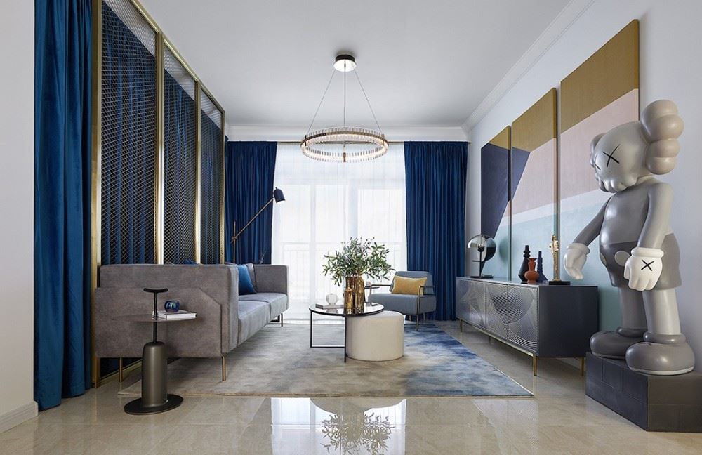 佛山市恒大·酈湖城輕奢風格三居室裝修案例