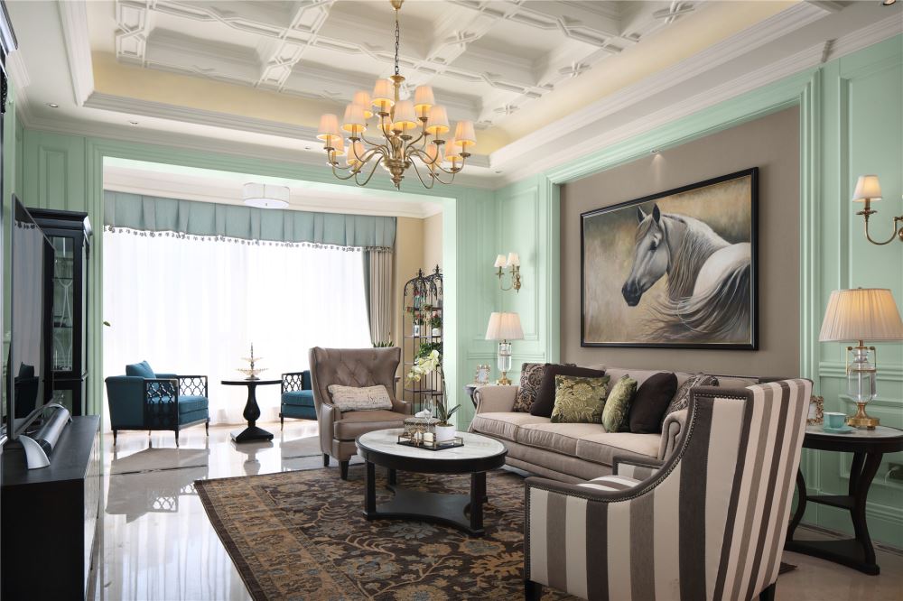 江門市百樂園美式風(fēng)格三居室裝修案例