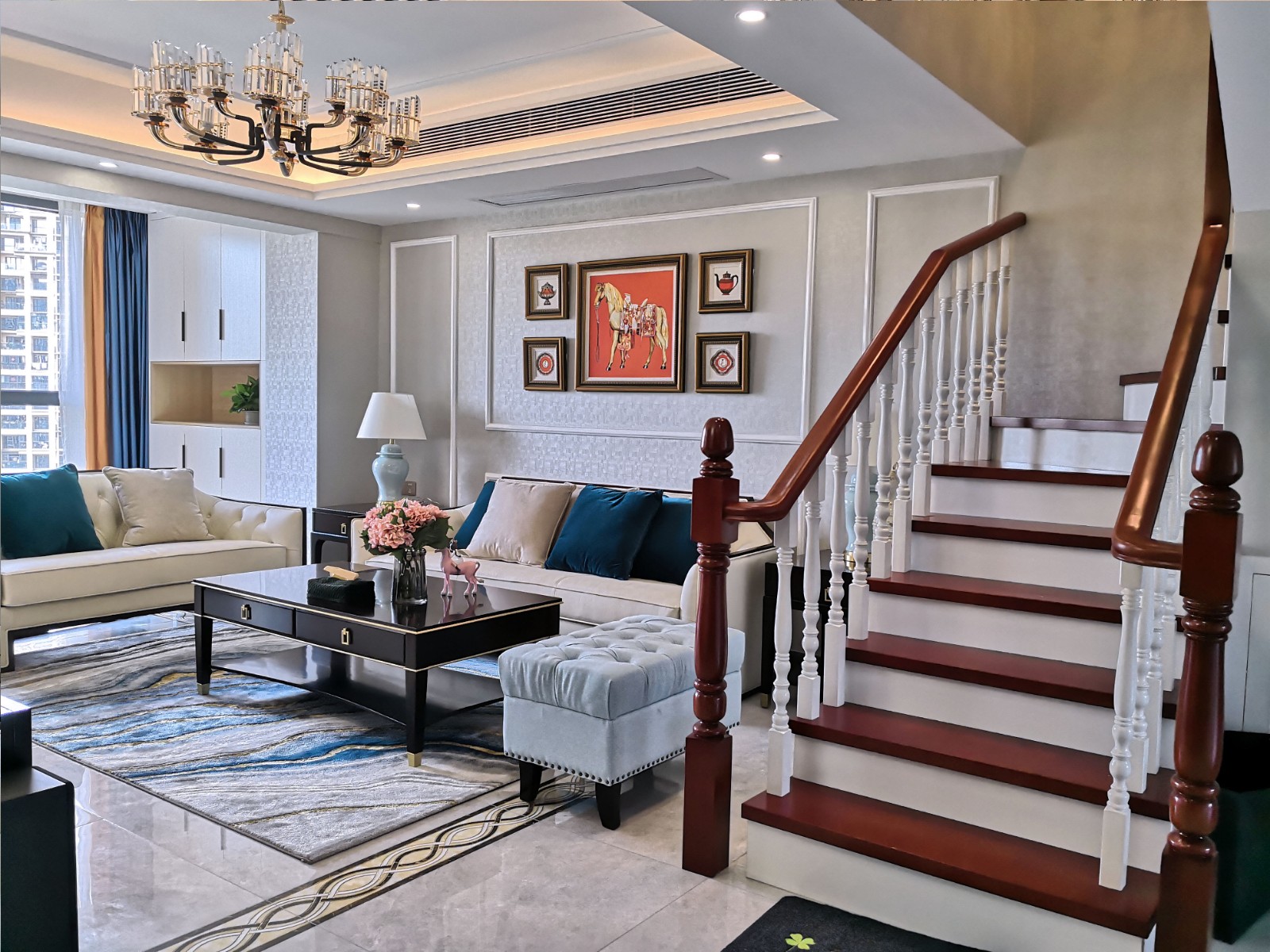 簡歐風格家裝設計室內(nèi)裝修效果圖-客廳樓梯 簡歐風格家裝設計室內(nèi)裝修效果圖-客廳樓梯